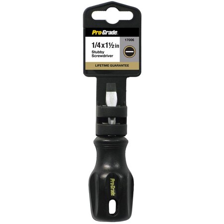 Pro-Grade Tools 1/4" X 1 1/2" Stubby Standard Screwdriver 17006